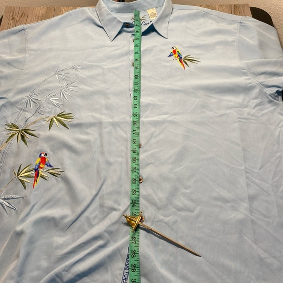 Bamboo Cay Blue Hawaiian Camp Shirt Tropical Parrots Toucan Men's 4XL - Picture 9 of 13